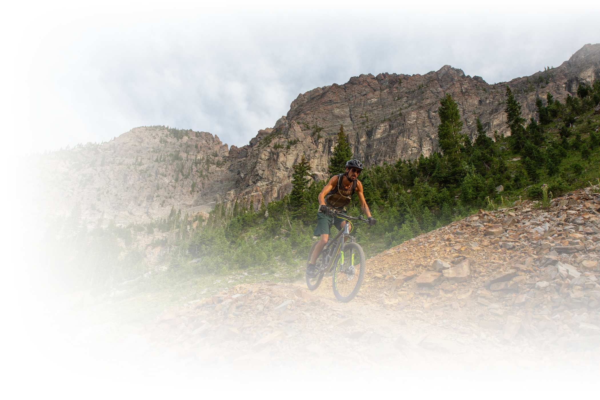 A mountain biker at Alta Ski Area