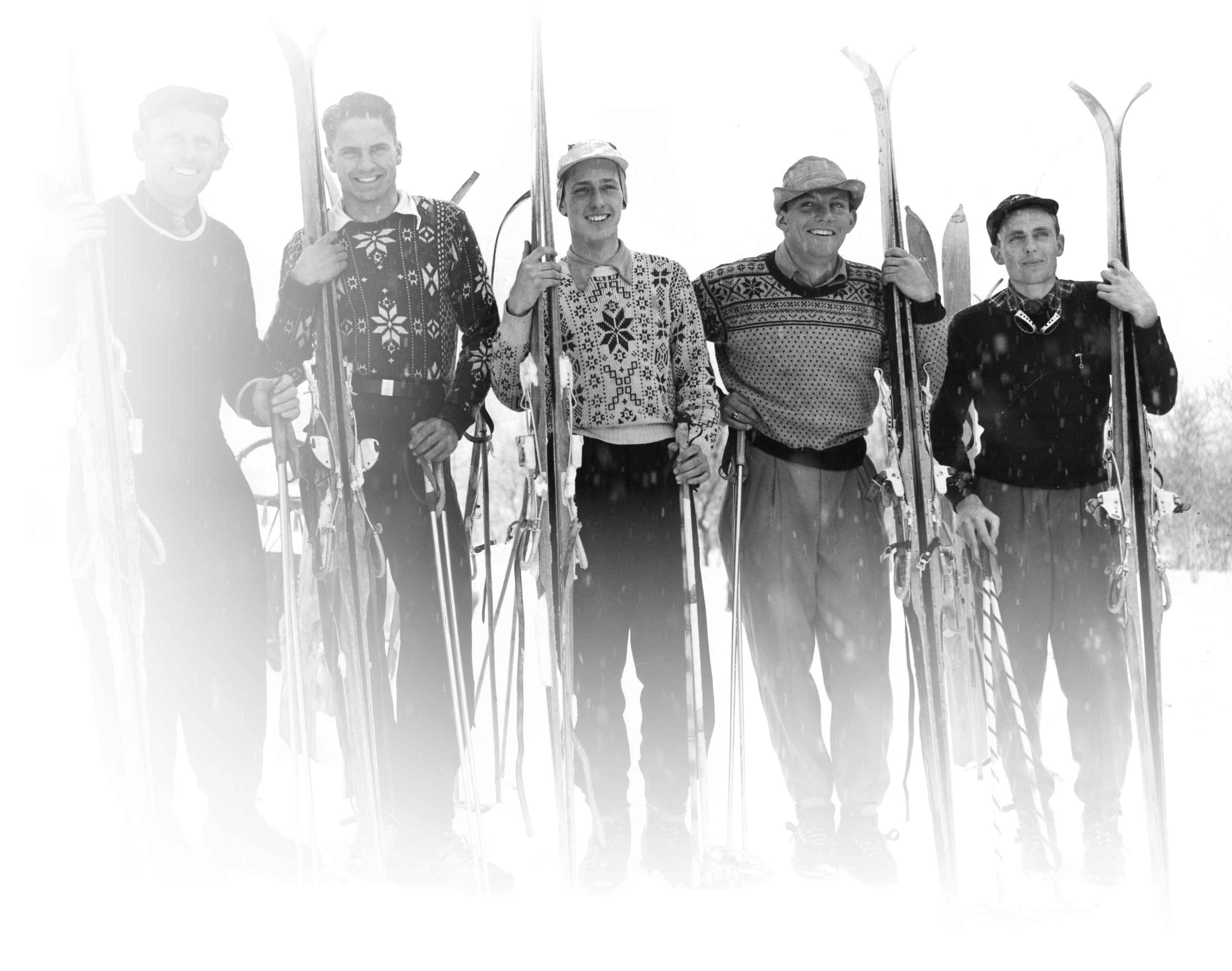 Vintage photo of Alta skiers