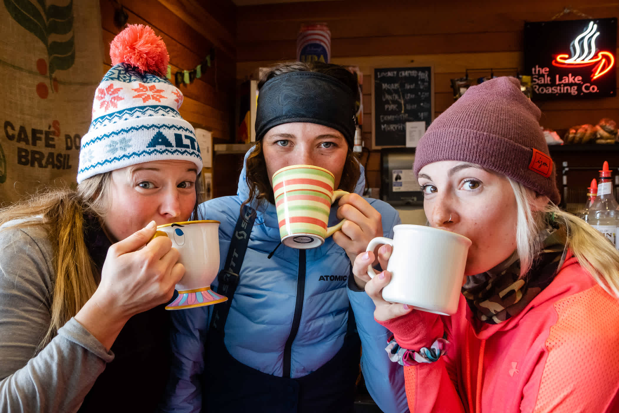 Clare Chapman, Sarah McMath and Erin Schiano enjoy a ski break at Baldy Brews | Photo: Photo-John