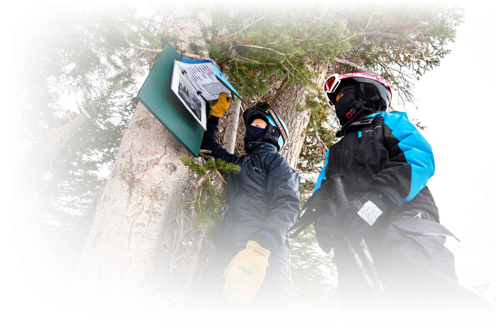 Young skiers enjoy the SKE-cology interactive exhibits on the slopes of Alta Ski Area