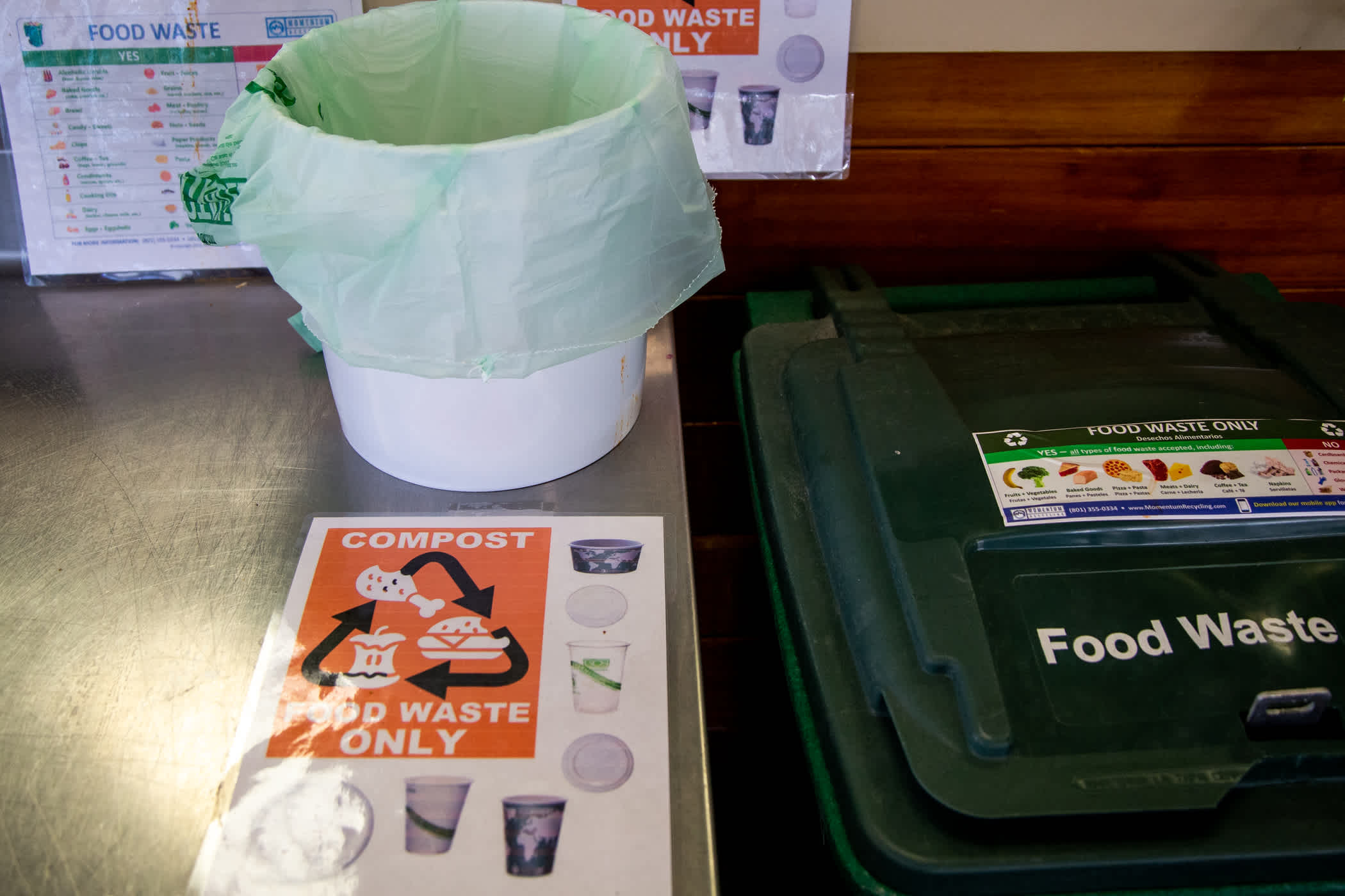 food waste collection site at the Albion Grill