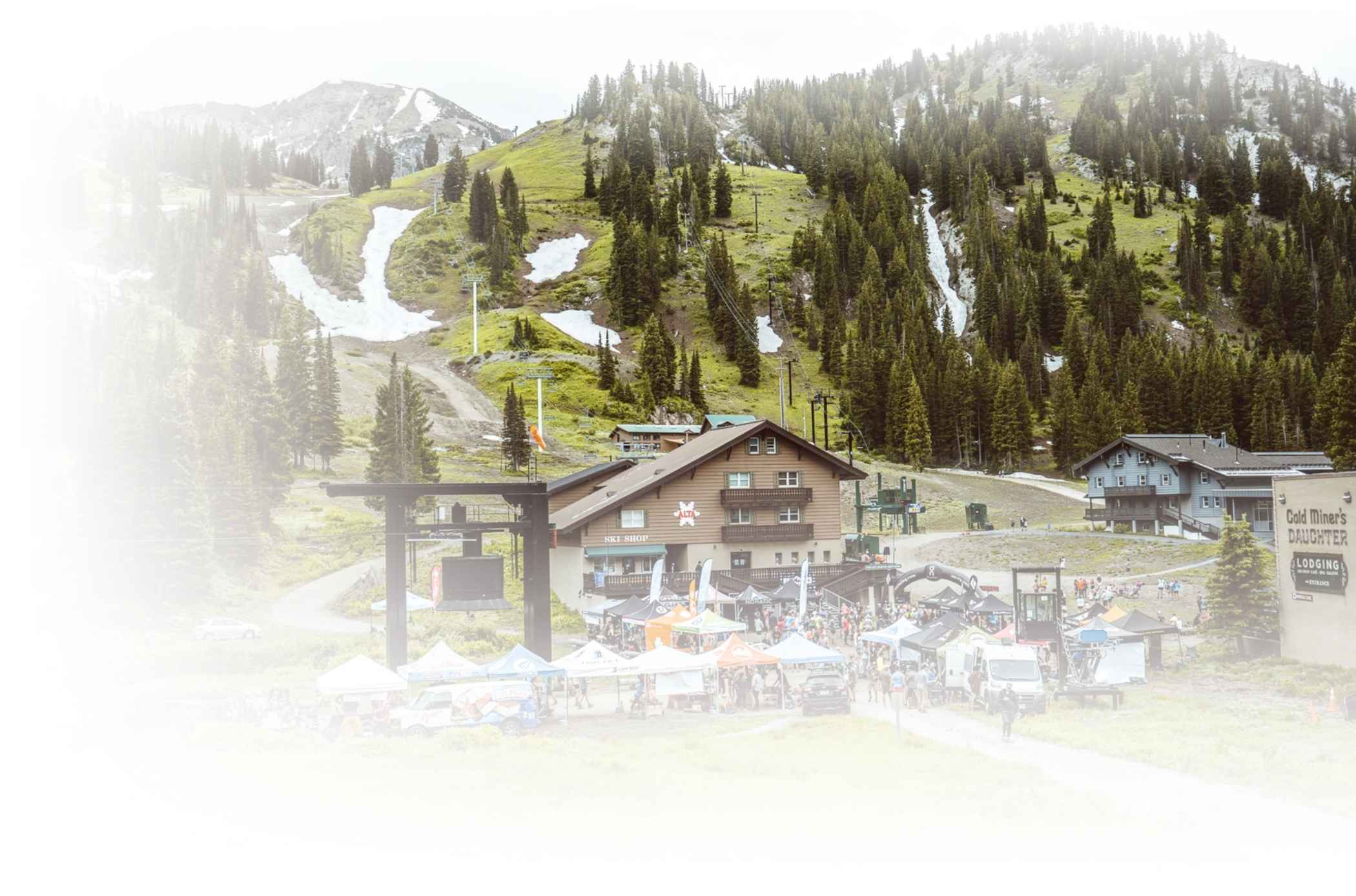 Cirque Series vendor village on a summer day at Alta Ski Area